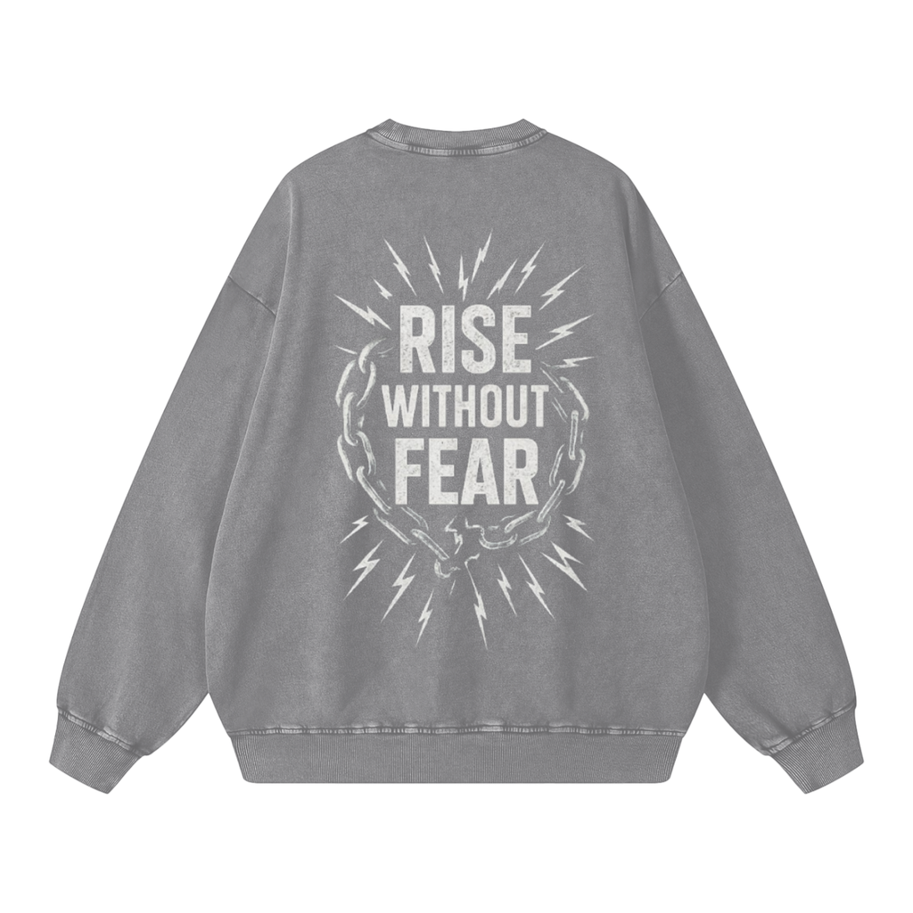 'RISE WITHOUT FEAR' OVERSIZE CREWNECK