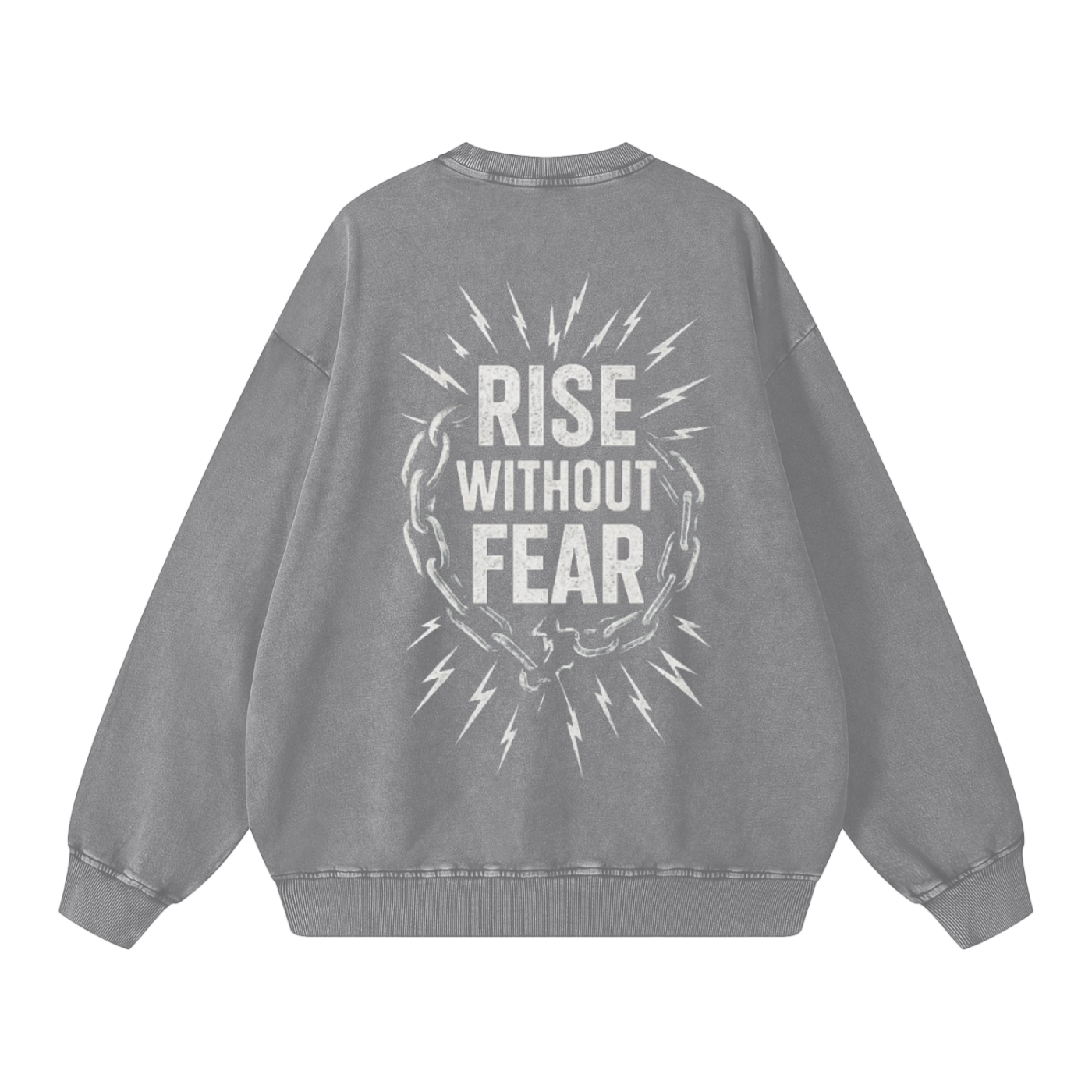 'RISE WITHOUT FEAR' OVERSIZE CREWNECK