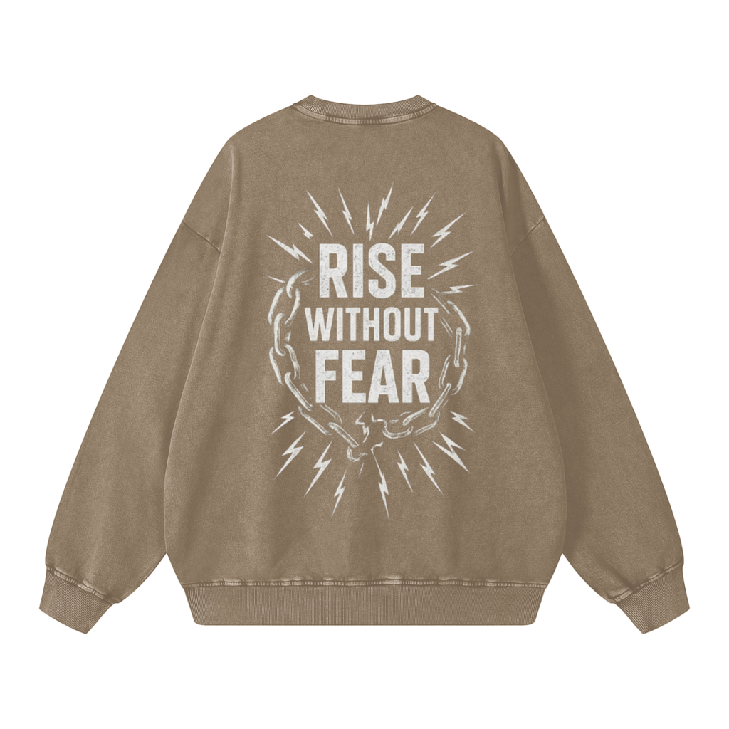 'RISE WITHOUT FEAR' OVERSIZE CREWNECK