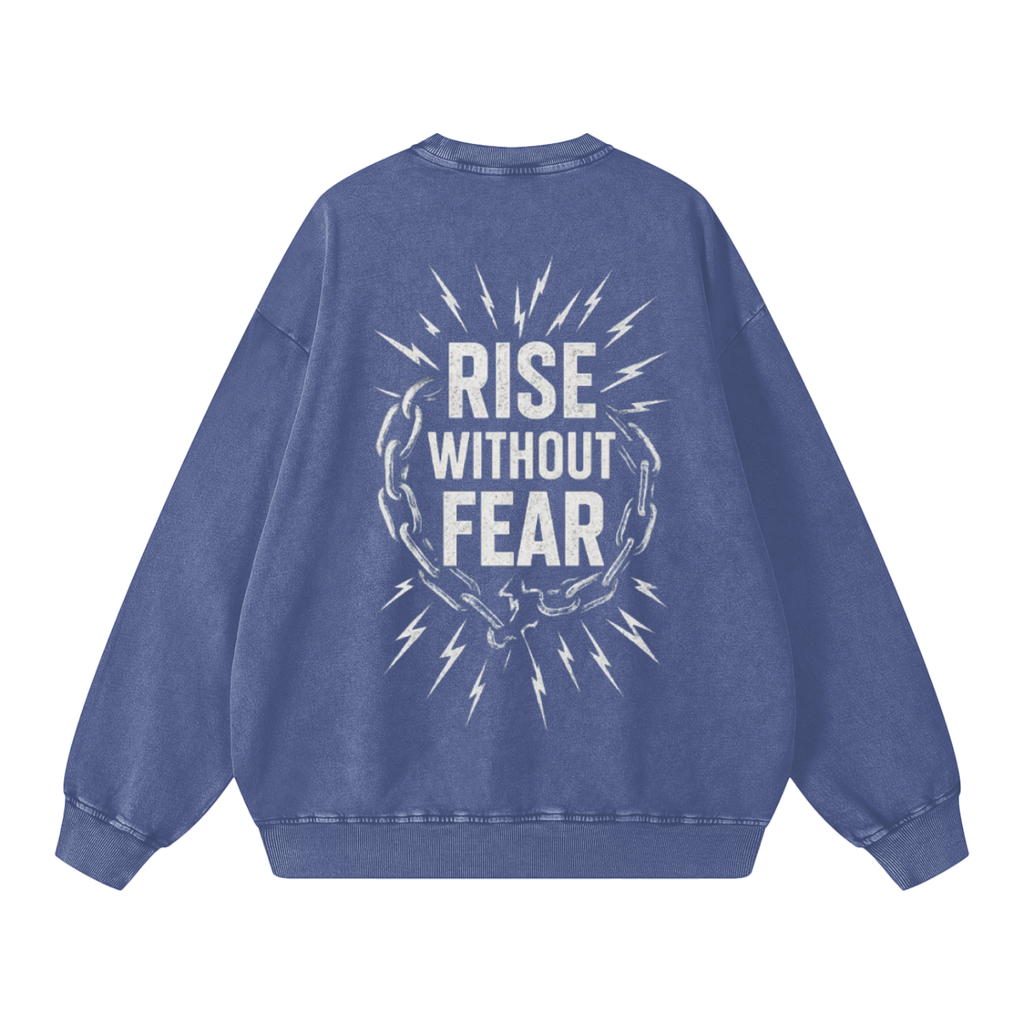 'RISE WITHOUT FEAR' OVERSIZE CREWNECK