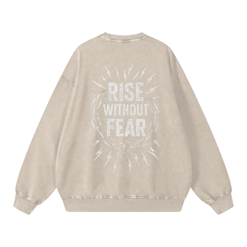 'RISE WITHOUT FEAR' OVERSIZE CREWNECK