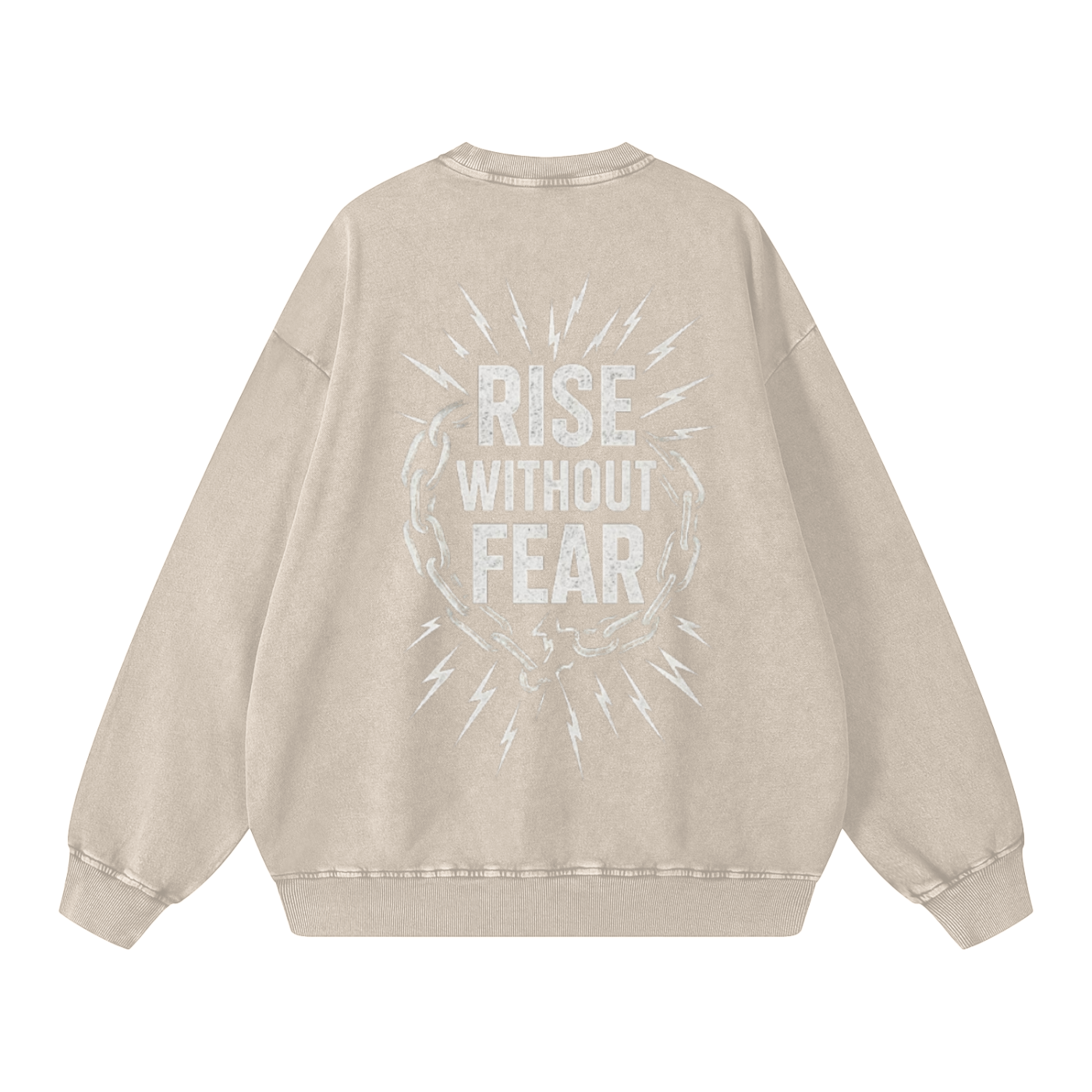'RISE WITHOUT FEAR' OVERSIZE CREWNECK