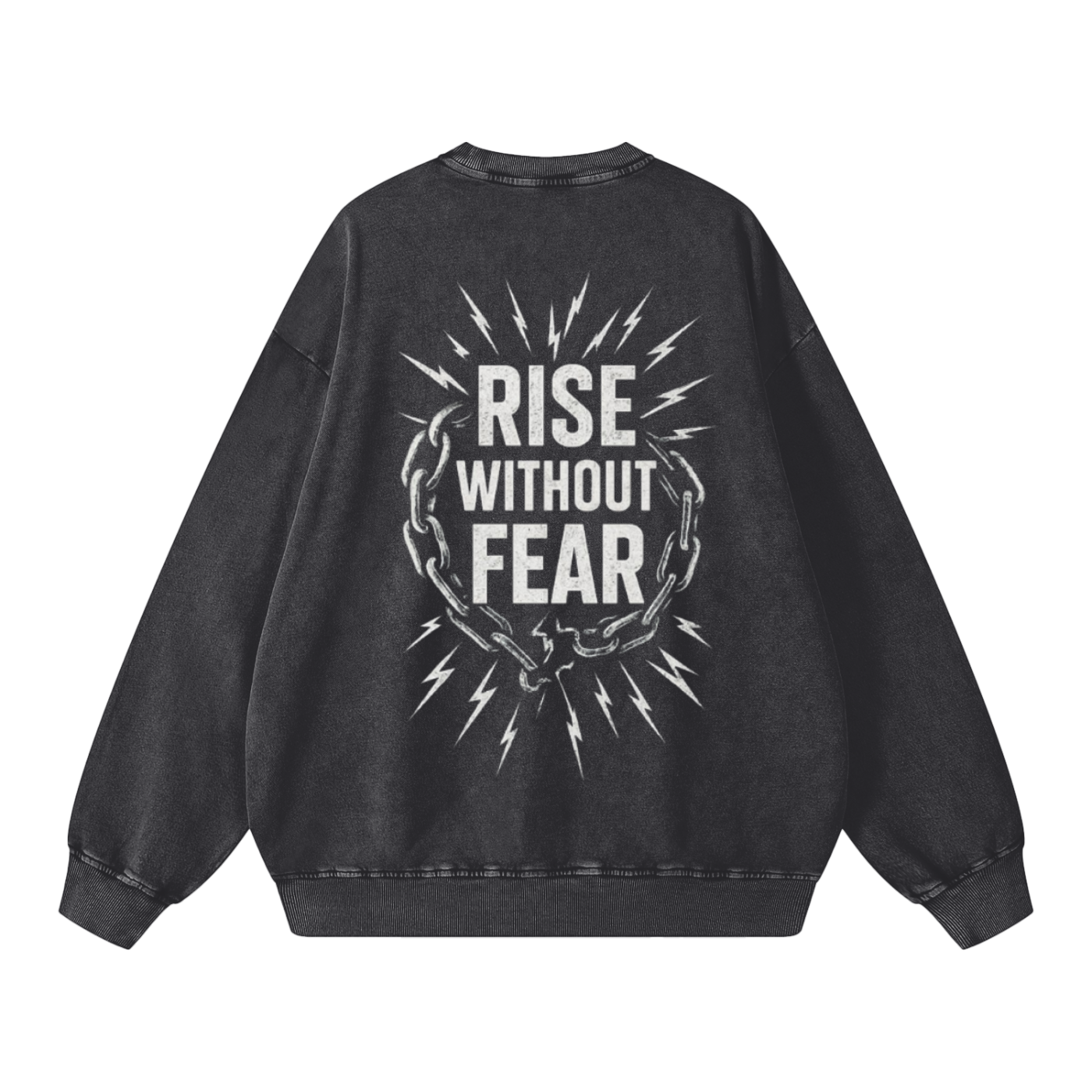 'RISE WITHOUT FEAR' OVERSIZE CREWNECK